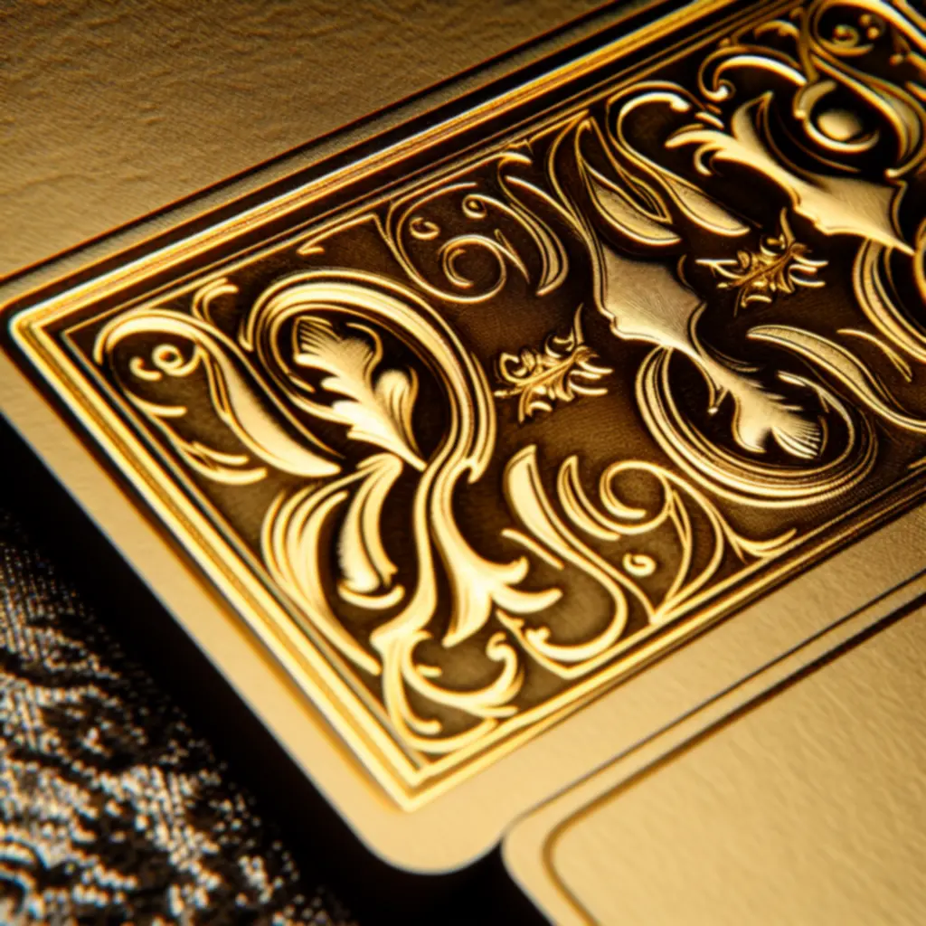 Karta z tłoczeniem i złotymi detalami