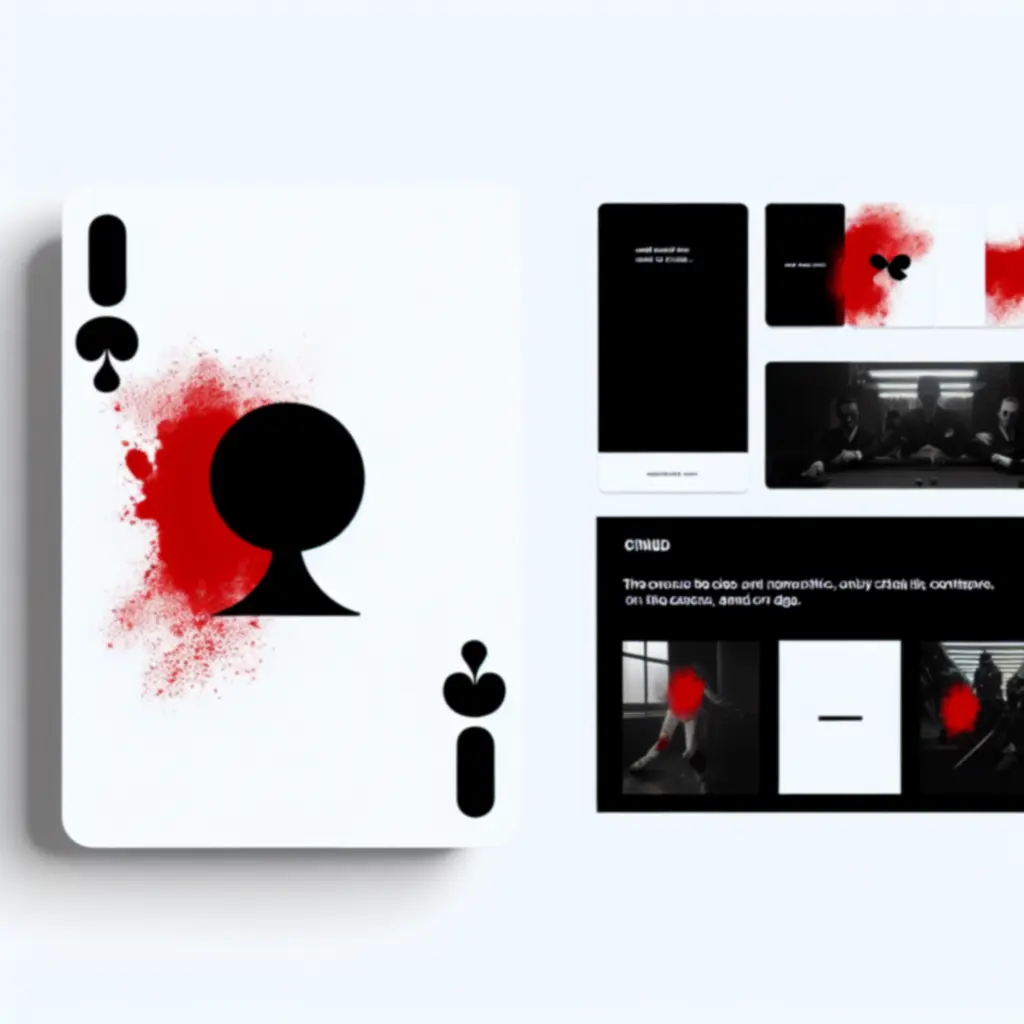 Minimalistyczny projekt karty z czerwonym akcentem