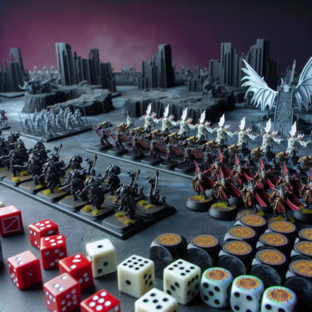 Pole bitwy WarThrone: sztandary w czerwieni i złocie, starcie na tle burzowego nieba