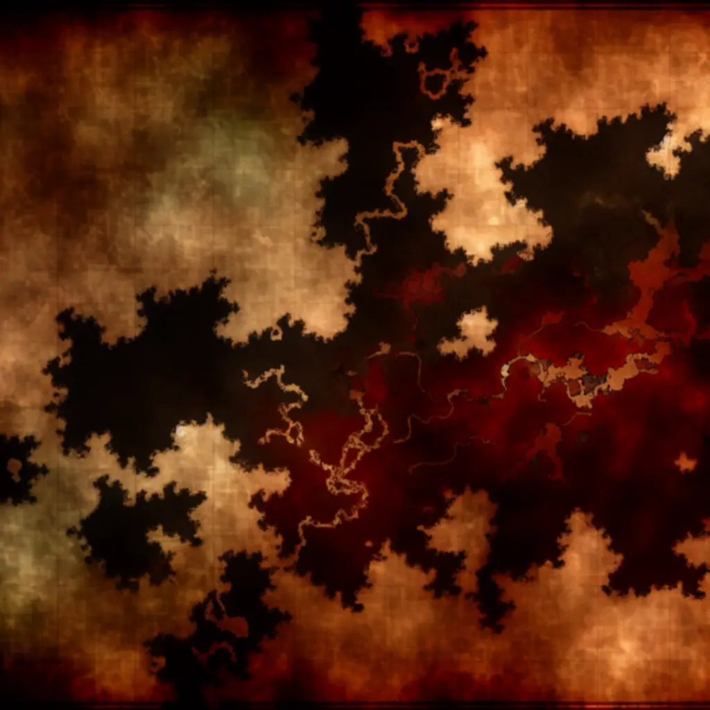 Taktyczna mapa królestw w odcieniach czerni i czerwieni